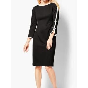 TALBOTS Black Shift Dress with White Trim // 4